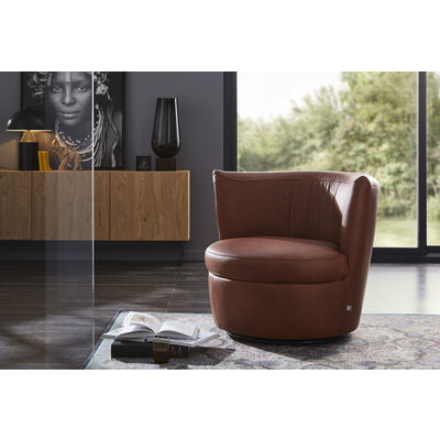 Sessel Cativa - drehbar, Leder, Cognac