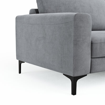 Ecksofa Oviedo - Ecke links mit 2,5-Sitzer, Stoff, Grau