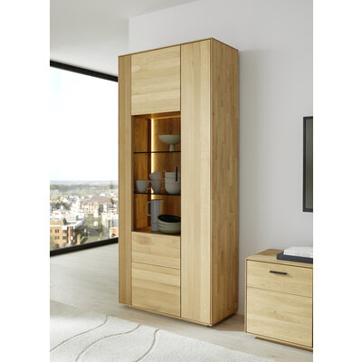 Vitrine Estana - inkl. Beleuchtung, Eiche massiv, legno