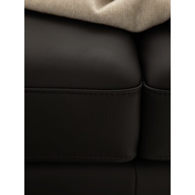 Ecksofa Enna - 3-Sitzer mit Ecke rechts inkl. motorischer Relaxfunktion, Leder, Mocca
