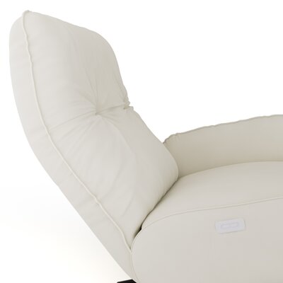 Loungesessel Lovere - Leder, Offwhite, Armlehne rechts