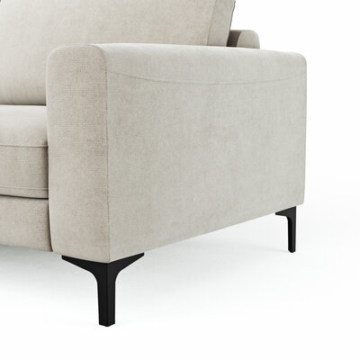Ecksofa Oviedo - 2,5-Sitzer mit Ecke rechts, Stoff, Natur