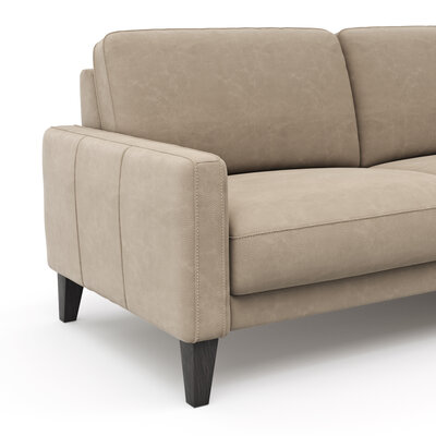 Ecksofa Matero - 2,5-Sitzer mit Longchair rechts inkl. Relaxfunktion motorisch, Leder, Taupe