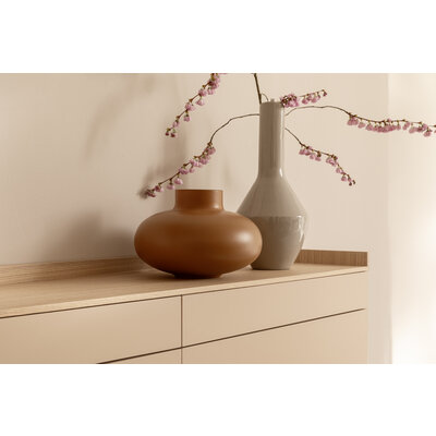 Sideboard Venzone - BHT ca. 234x54x40 cm, Lack, Pfirsich, Eiche