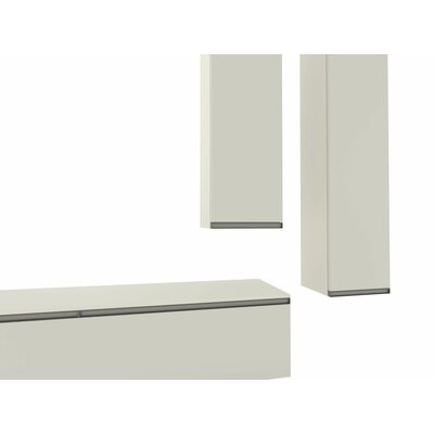 Wohnwand Venzone - B ca. 320 cm, Lack, Hellgrau