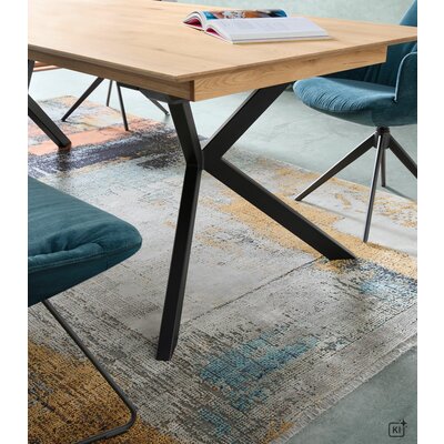 Esstisch Vavona - LB ca. 220x100 cm, beidseitig ausziehbar, Asteiche massiv, Bianco