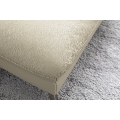 Ecksofa Collina - 2,5-Sitzer, Longchair rechts, inklusive Kopfstütze, Leder, Ecru
