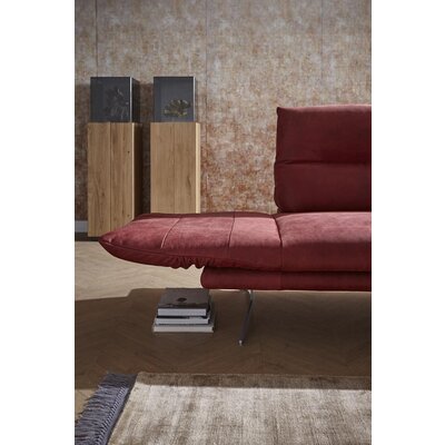 Sofa Lucero - 2,5-Sitzer inkl. Rückenlehne/Armlehne/Sitztiefe verstellbar und drehbares Sitzelement, Leder, Weinrot