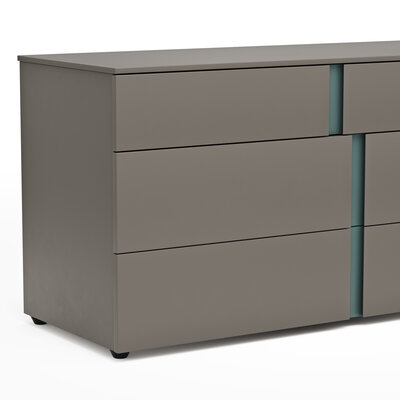 Kommode Loretto - BHT ca, 127x70x51 cm, Lack matt, Steingrau