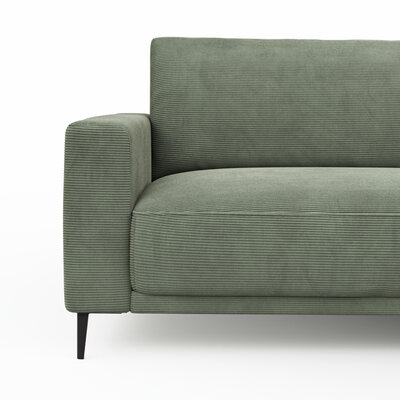 Ecksofa Solero 2.0 - 1,5-Sitzer mit Longchair groß rechts, Stoff, Olivgrün