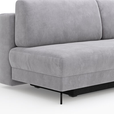 Schlafsofa Salema - 3-Sitzer mit Schlaffunktion (Liegefläche ca. 140x200 cm), Stoff, Hellgrau