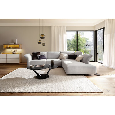 Ecksofa Motone - 2,5-Sitzer mit Ecke rechts, Stoff, Hellgrau