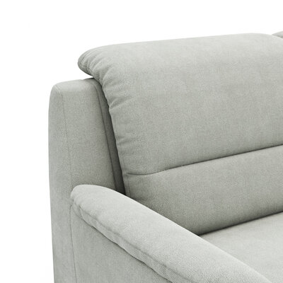 Ecksofa Cornella Plus - 2-Sitzer mit Ecke und Abschlussteil rechts inkl. Relaxfunktion (motorisch) und Kopfteilverstellung, Stoff, Graubraun