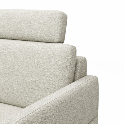 Ecksofa Arima N - Longchair links mit 2,5-Sitzer inkl. Relaxfunktion und Sitzvorzug (motorisch), Stoff, Creme
