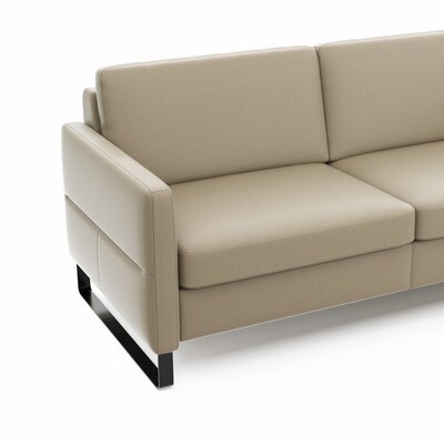 Sofa Arima N - 2-Sitzer inkl. Sitzvorzug motorisch und Armlehne klappbar, Leder, Champagner