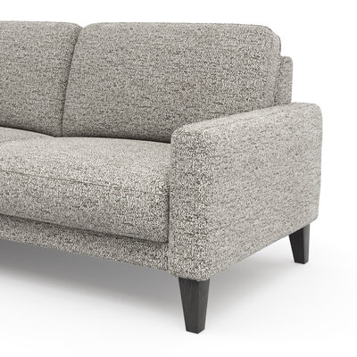 Ecksofa Matero - Longchair mit 2,5-Sitzer rechts, Stoff, Graubeige