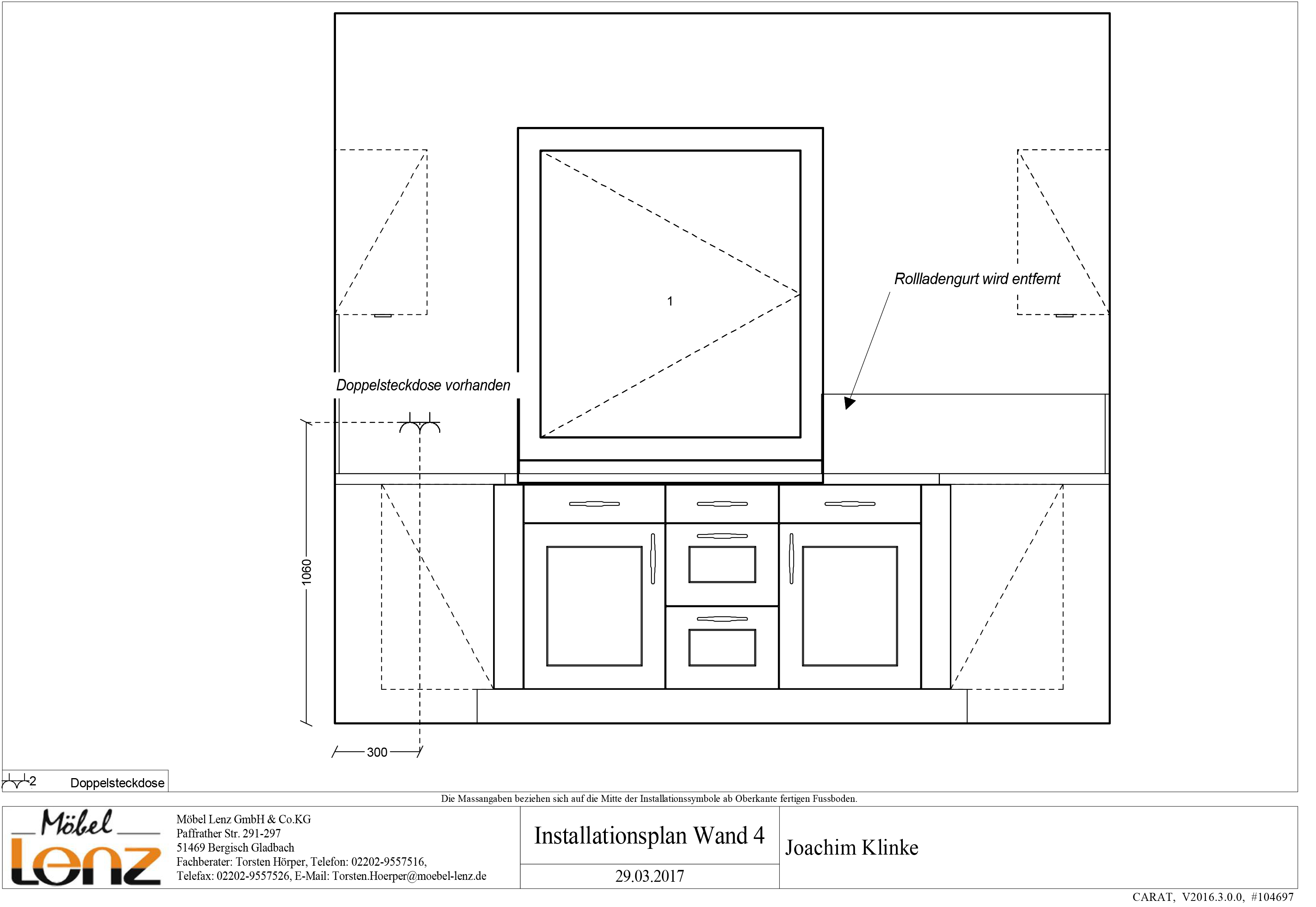 Installationsplan der Küche von Familie Klinke